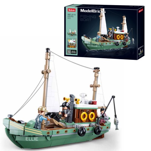 KLOCKI SLUBAN B1119 Łódź rybacka Modelbricks 610 el.