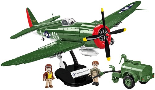 KLOCKI COBI 5736 Samolot P-47 Thunderbolt & Tank Trailer - Executive Edition HC WW2 567 El.