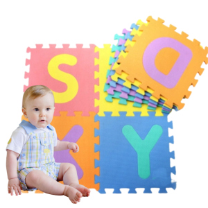 MATA PIANKOWA EDUKACYJNA DUŻE PUZZLE LITERKI 10 SZT.