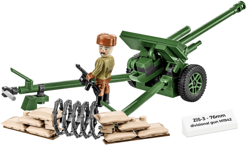 KLOCKI COBI 2293 Radziecka Armata ZiS-3 76 mm Divisional Gun M1942 HC WW2 130 El.