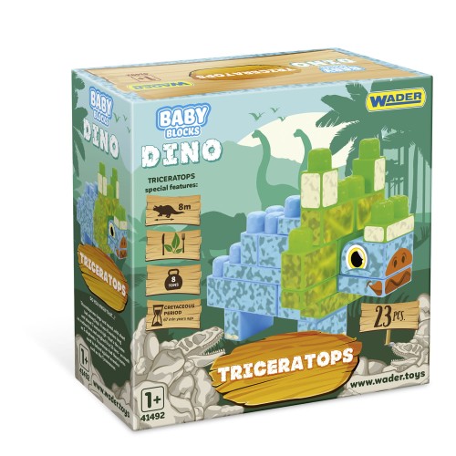 Baby Blocks Dino klocki triceratops 23el.