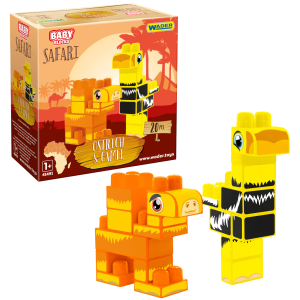 Baby Blocks Safari klocki struś i wielbłąd 20el.