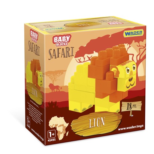 Baby Blocks Safari klocki lew 18el.