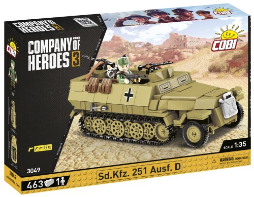 KLOCKI COBI 3049 Półgąsienicowy transporter Sd.Kfz. 251 Ausf.D COH 3 463 El.