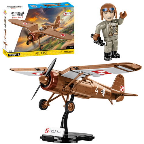 KLOCKI COBI 5742 Samolot PZL P.11c HC WW2 320 El.