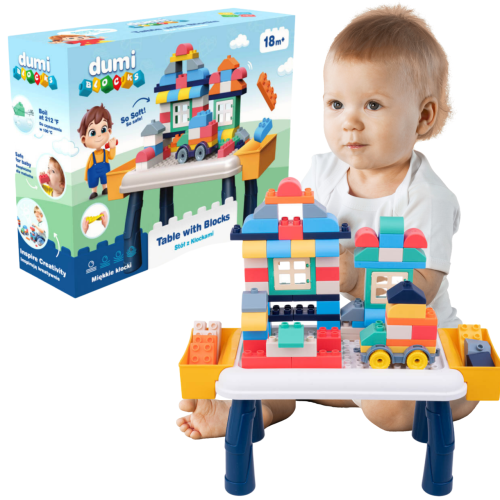 Klocki Dumi Blocks  Stół z klockami 80 szt.