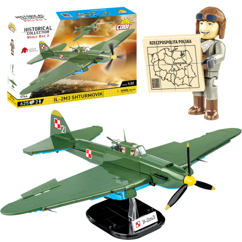 KLOCKI COBI 5744 Samolot IL-2M3 Shturmovik HC WW2 625 El.