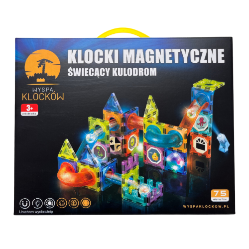 KLOCKI MAGNETYCZNE TOR (75 EL. ŚWIATŁO) - Wyspa klocków