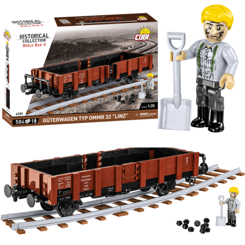 KLOCKI COBI 6285 Wagon Güterwagen Type Ommr 32 "LINZ" HC WW2 584 El.