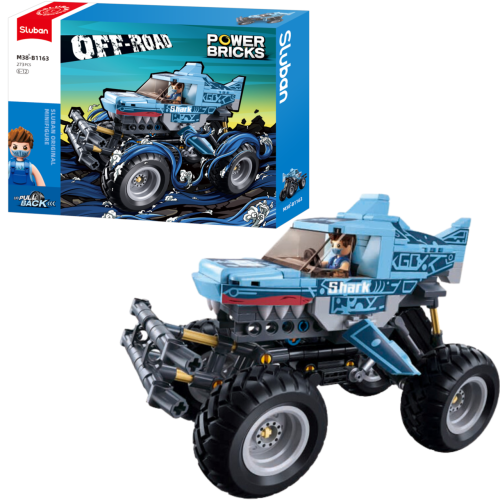 KLOCKI SLUBAN B1163 Samochód Bigfoot Blauwe Haai Power Bricks 273 El.