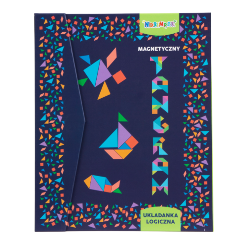 Tangram drewniany klocki magnetyczne kształty z książką