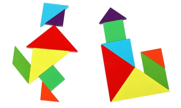 Tangram drewniany klocki magnetyczne kształty z książką