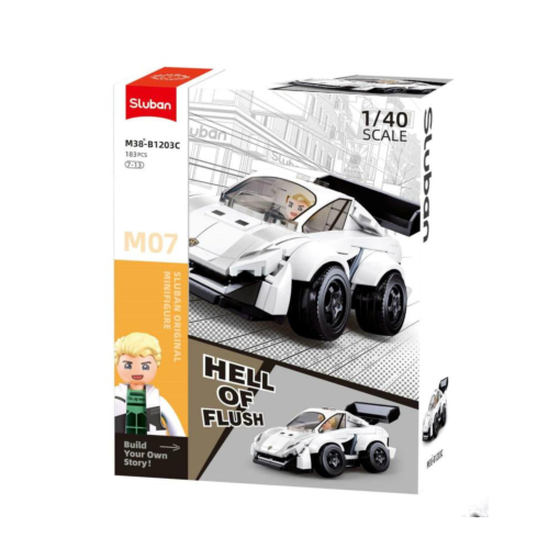 KLOCKI SLUBAN B1203C Samochód wyścigowy z figurką Skala 1:40 183 El.