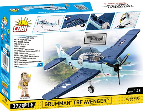 KLOCKI COBI 5752 Samolot Grumman TBF Avenger 392 El.