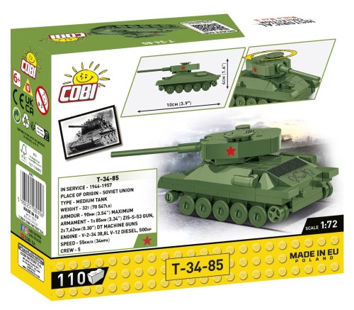 KLOCKI COBI 3092 Czołg T-34-85 HC WW2 110 El.