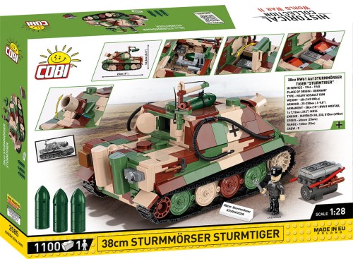 KLOCKI COBI 2585 czołg STURMMORSER TIGER STURMTIGER HC WW2 1100 El.