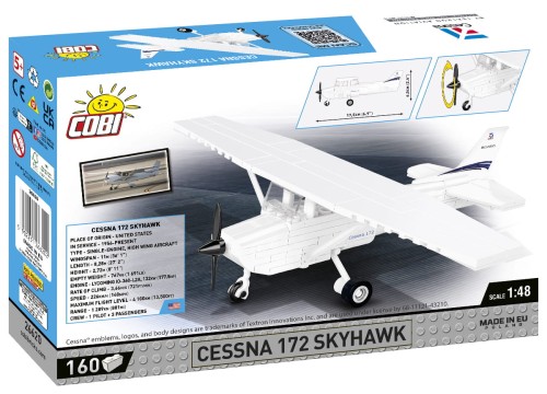 KLOCKI COBI 26620 Samolot Cessna 172 Skyhawk-White 160 El.