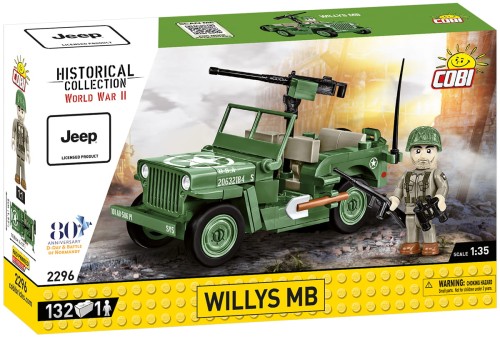 KLOCKI COBI 2296 Pojazd Jeep Willys MB  HC WW2 132 El.