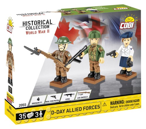 KLOCKI COBI 2055 FIGURKI D-Day Allied Forces HC WW2  35 EL.