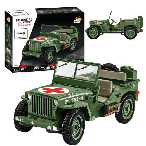 KLOCKI COBI 2806 Pojazd JEEP Willys MB Medical HC WW2 1131 El.