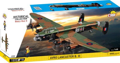 KLOCKI COBI 5759 Samolot AVRO LANCASTER B MK.I/III HC WW2 1643 El.
