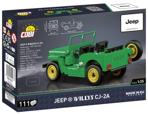 KLOCKI COBI 24517 Samochód  JEEP WILLYS CJ-2A YOUNGTIMER 111 El.