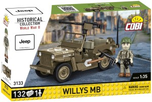 KLOCKI COBI 3133 samochód Jeep Willys MB HC WW2 132 El.