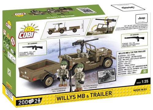KLOCKI COBI 3132 samochód Willys MB JEEP HC WW2 200 El.