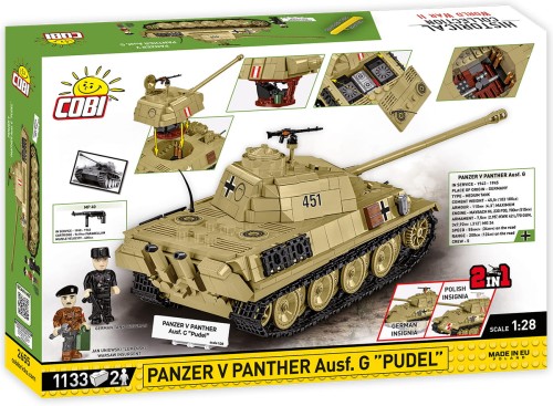KLOCKI COBI 2655 Czołg Panzer V PANTHER Ausf.G „Pudel” HC WW2 1133 El.