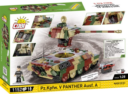 KLOCKI COBI 2654 Czołg PZ.KPFW. V PANTHER AUSF. A (SD.KFZ.171) HC WW2 1152 El.