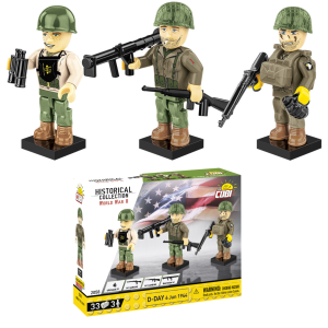 KLOCKI COBI 2058 FIGURKI Amerykańscy żołnierze HC WWII  33 EL.