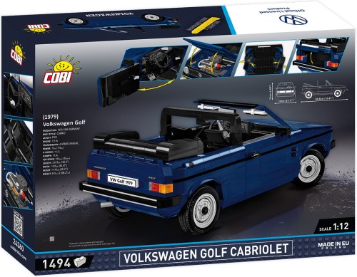KLOCKI COBI 24360 Samochód VOLKSWAGEN GOLF CABRIOLET (1979) 1494 El.