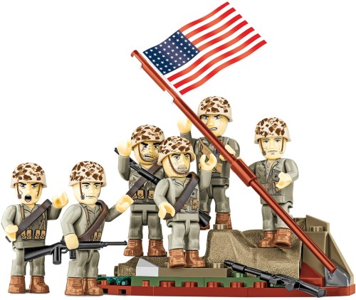 KLOCKI COBI 2059 FIGURKI Raising the Flag on Iwo Jima HC WWII  87 EL.