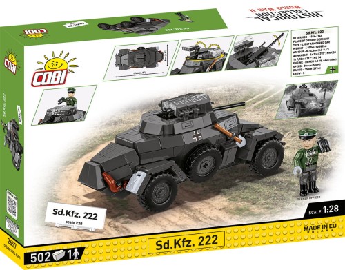 KLOCKI COBI 2657 Pojazd SD.KFZ. 222 HC WW2 502 El.