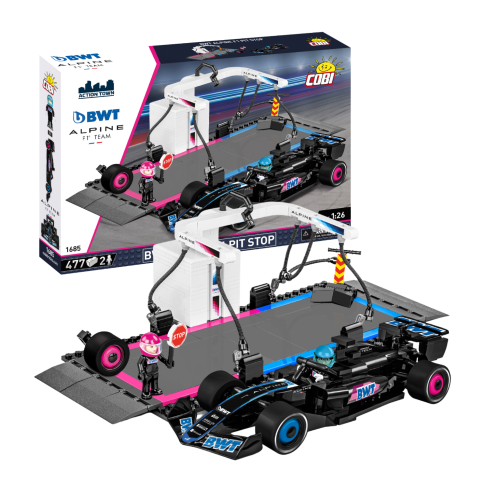 KLOCKI COBI 1685 BWT Alpine F1 Pit Stop z bolidem ACTION TOWN 477 EL.