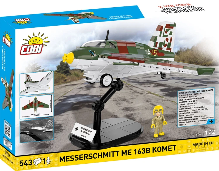 KLOCKI COBI 5766 Samolot Myśliwiec Messerschmitt Me 163B Komet HISTORICAL COLLECTION WWII 543.el