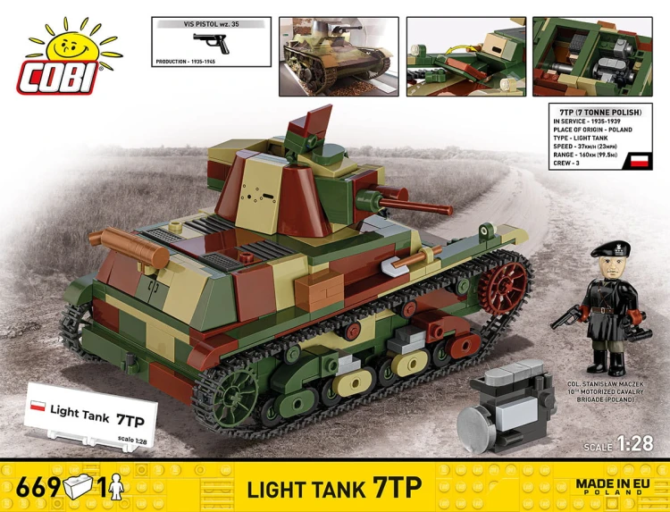KLOCKI COBI 2661 Lekki Polski Czołg 7TP HC  WWII 665.el