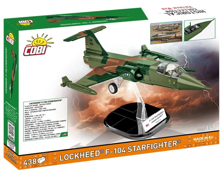 KLOCKI COBI 2426 SAMOLOT MYŚLIWISKI Lockheed F-104 Starfight HC VIETNAM WAR 420