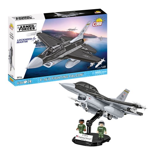 KLOCKI COBI 5914 SAMOLOT Myśliwiec Amerykański F-16D Fighting Falcon ARMED FORCES 436 EL.