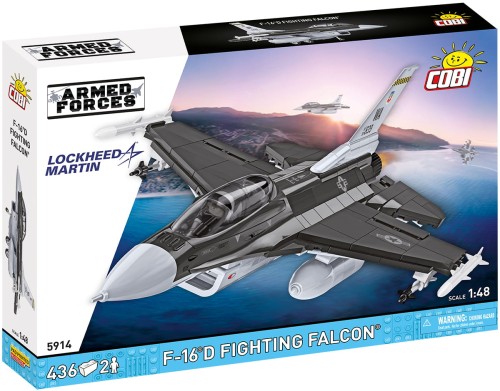 KLOCKI COBI 5914 SAMOLOT Myśliwiec Amerykański F-16D Fighting Falcon ARMED FORCES 436 EL.