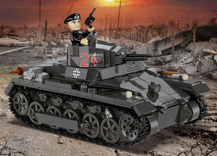 KLOCKI COBI 2660 Czołg Niemiecki Panzer I WWII HC Francja 1940 654el
