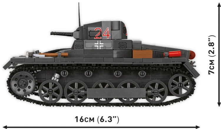 KLOCKI COBI 2660 Czołg Niemiecki Panzer I WWII HC Francja 1940 654el