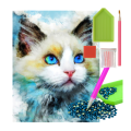 MOZAIKA DIAMENTOWA - KOT NIEBIESKOOKI