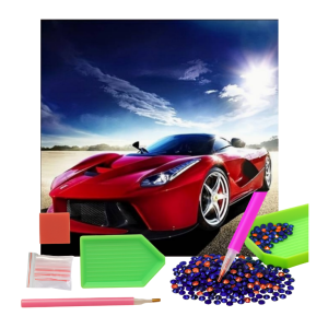 MOZAIKA DIAMENTOWA - AUTO CZERWONE FERRARI