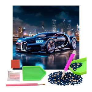 MOZAIKA DIAMENTOWA - AUTO CZARNE BUGATTI CHIRON