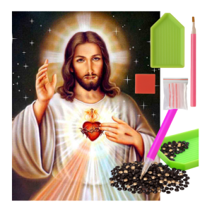 MOZAIKA DIAMENTOWA - ŚWIĘTE OBRAZKI JEZUS CHRYSTUS -SERCE