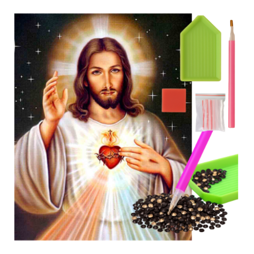 MOZAIKA DIAMENTOWA - ŚWIĘTE OBRAZKI JEZUS CHRYSTUS -SERCE