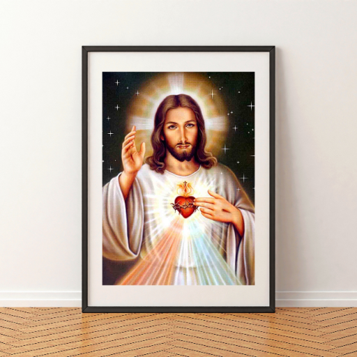 MOZAIKA DIAMENTOWA - ŚWIĘTE OBRAZKI JEZUS CHRYSTUS -SERCE