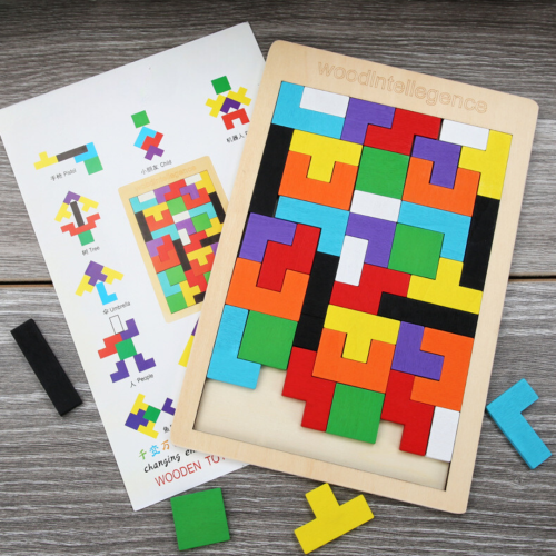 UKŁADANKA DREWNIANA TETRIS KLOCKI 40 EL.