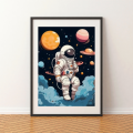 MOZAIKA DIAMENTOWA - ASTRONAUTA W KOSMOSIE RYSUNKOWE [PLASTYCZNE]